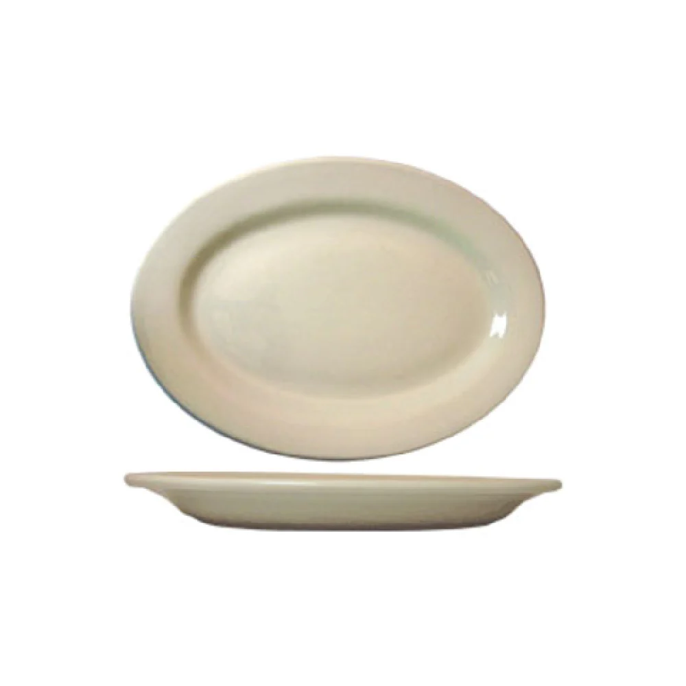 International Tableware RO-34 9-5/8 Inch Oval Platter Ceramic Lead Free American White