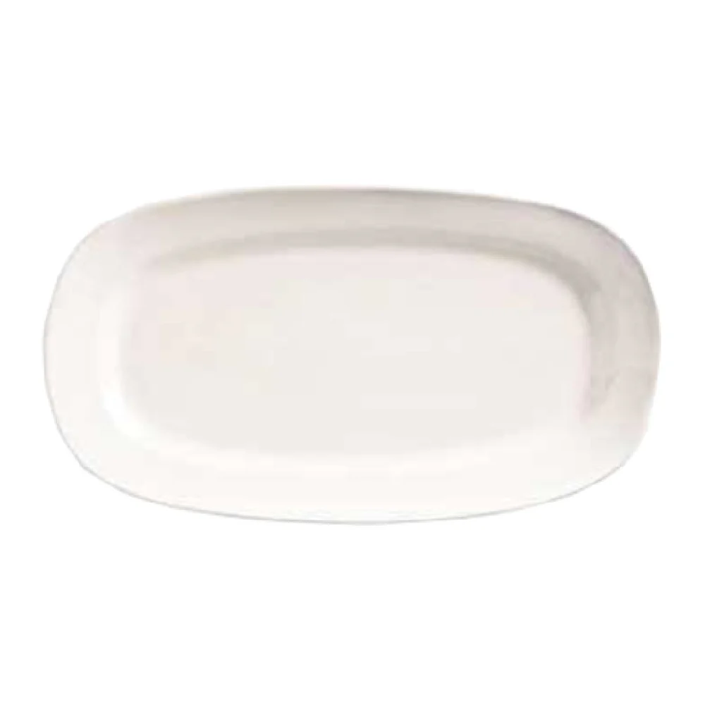 Libbey BW-1126 12 Inch Oblong Porcelain Serving Platter Bright White