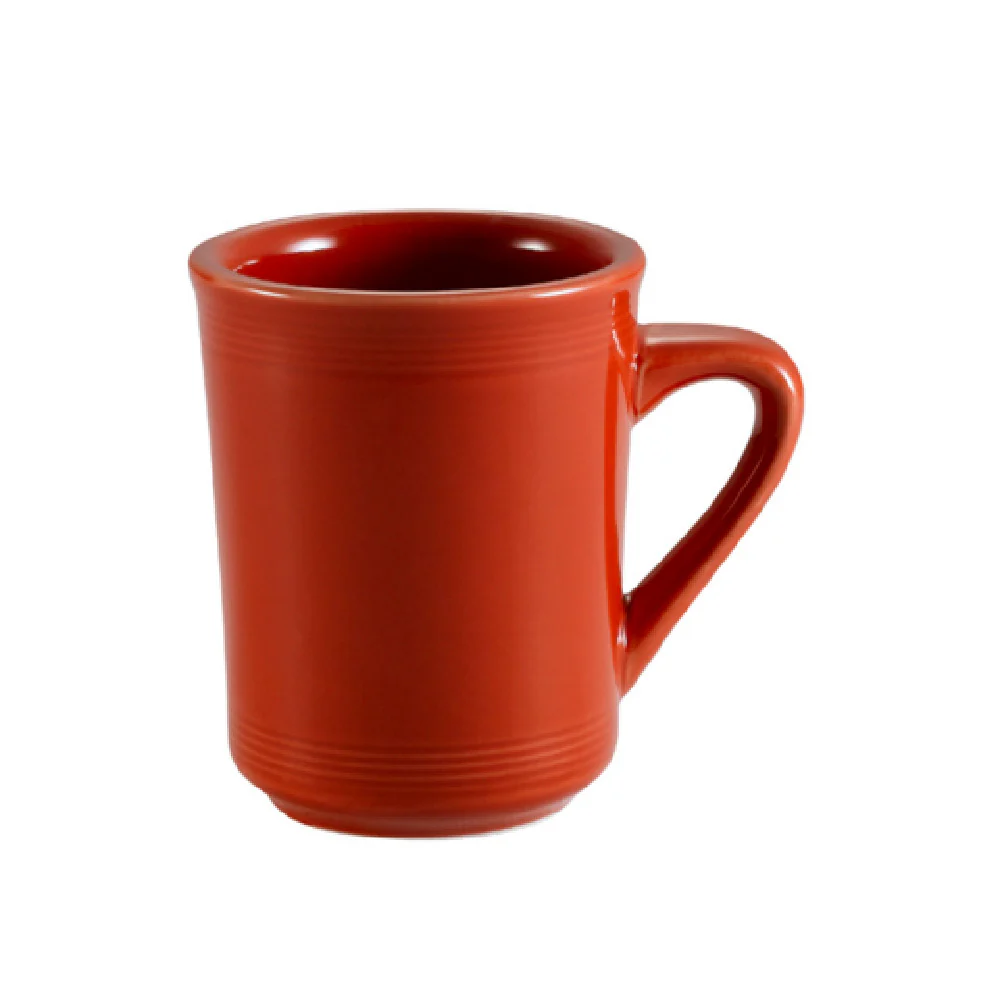 CAC China TG-17-R 8 Oz Mug Red Tall Round Embossed Porcelain 36 Packs CAC China TG-17-R 8 Oz Mug Red Tall Round Embossed Porcelain 36 Packs
