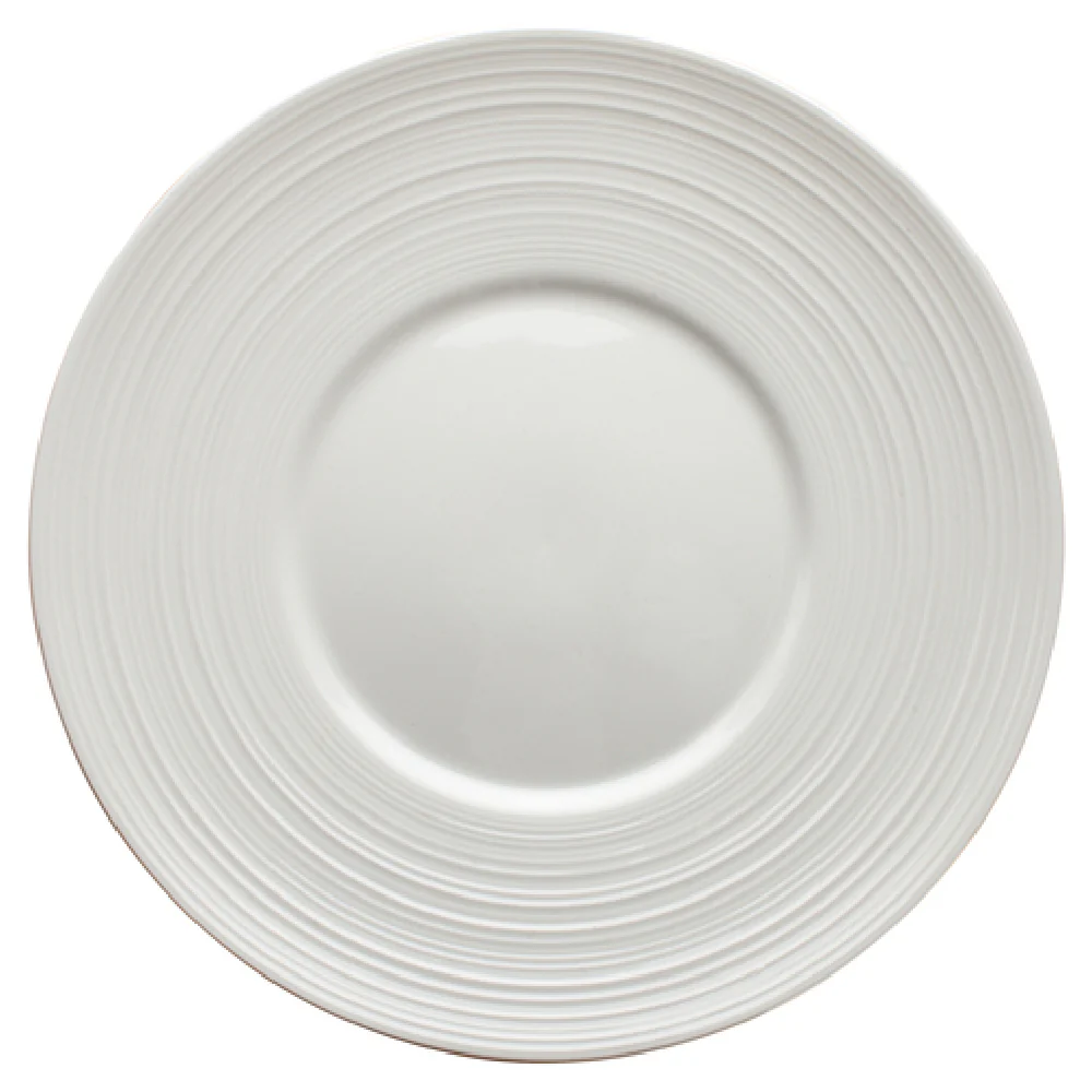Winco WDP022-106 8-1/8 Inch Diameter Round Plate Porcelain Dishwasher Safe