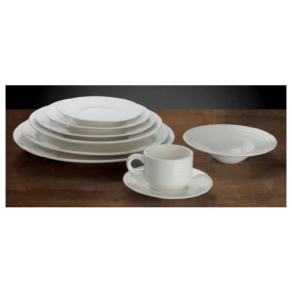 Winco WDP022-106 8-1/8 Inch Diameter Round Plate Porcelain Dishwasher Safe Winco WDP022-106 8-1/8 Inch Diameter Round Plate Porcelain Dishwasher Safe