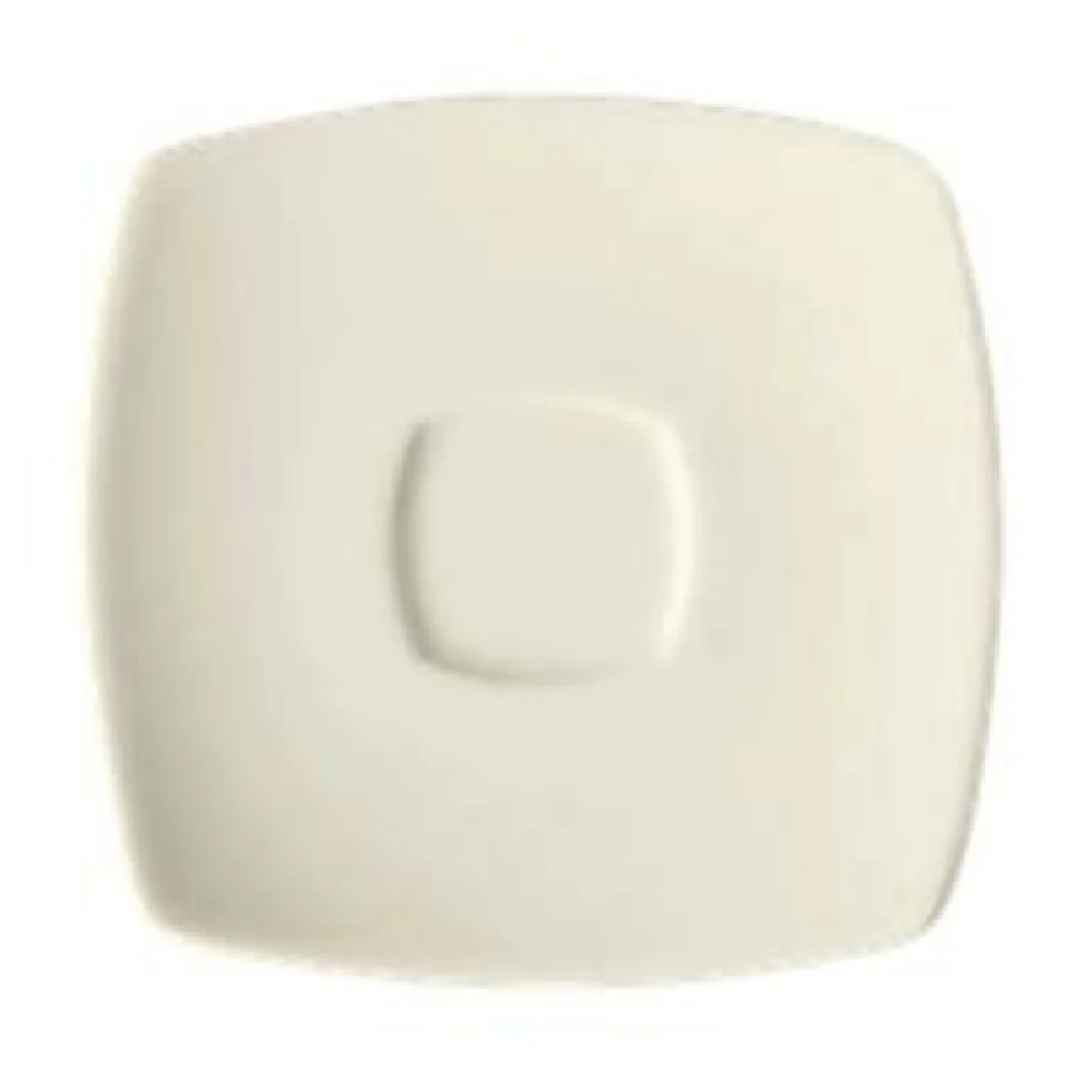 GET Enterprises PA1101910324 6-1/2 Inch Square Porcelain Saucer Bright White