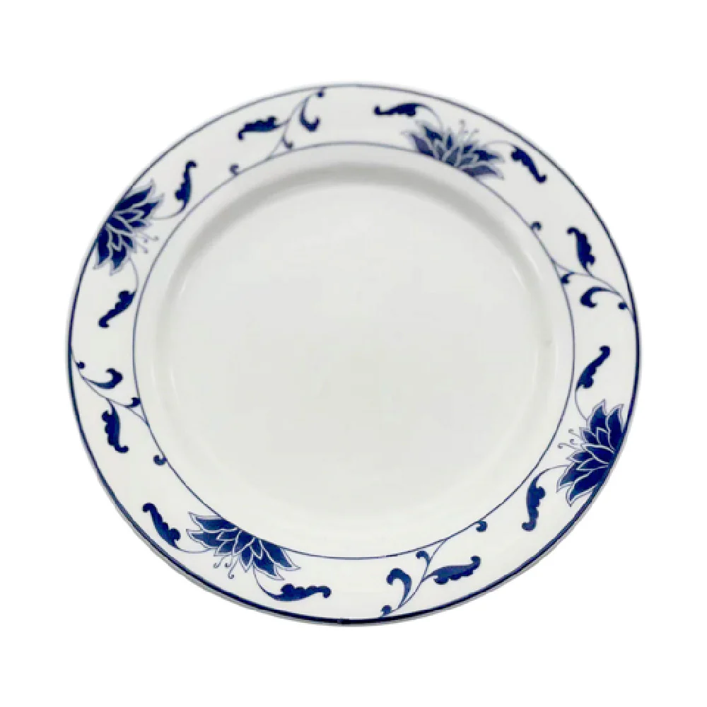 Cameo China 255-61 6-1/4 Inch Blue Lotus Rim Plate Ceramic Round Dishwasher Safe Cameo China 255-61 6-1/4 Inch Blue Lotus Rim Plate Ceramic Round Dishwasher Safe