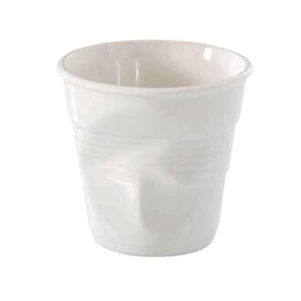 Revol 636266 11-3/4 Oz Crumpled Round Breakfast Tumbler Porcelain White Revol 636266 11-3/4 Oz Crumpled Round Breakfast Tumbler Porcelain White