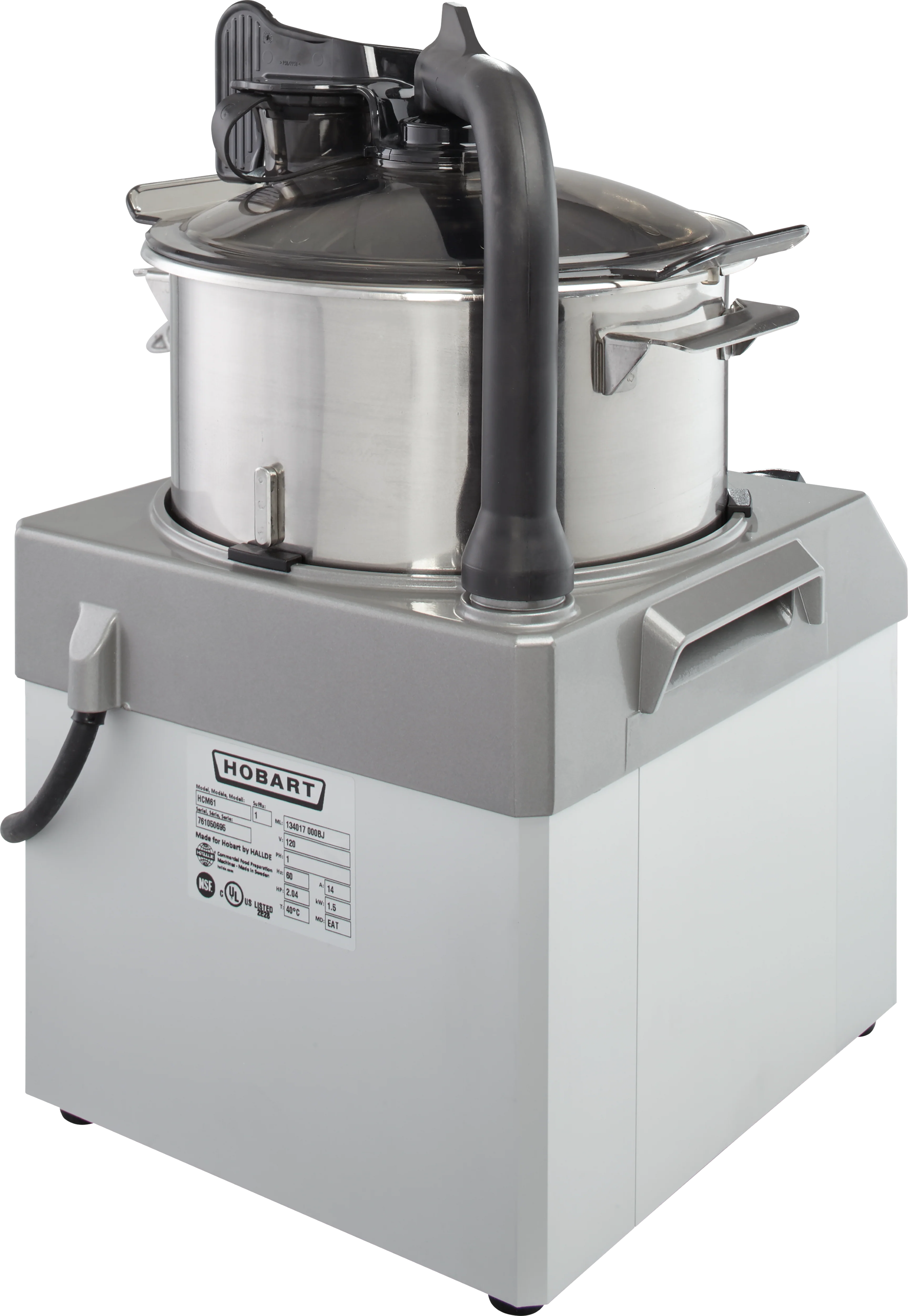 Hobart HCM62-1 6 Quart Food Processor with Stainless Steel Bowl and Coolcutter Knives Hobart HCM62-1 6 Quart Food Processor with Stainless Steel Bowl and Coolcutter Knives