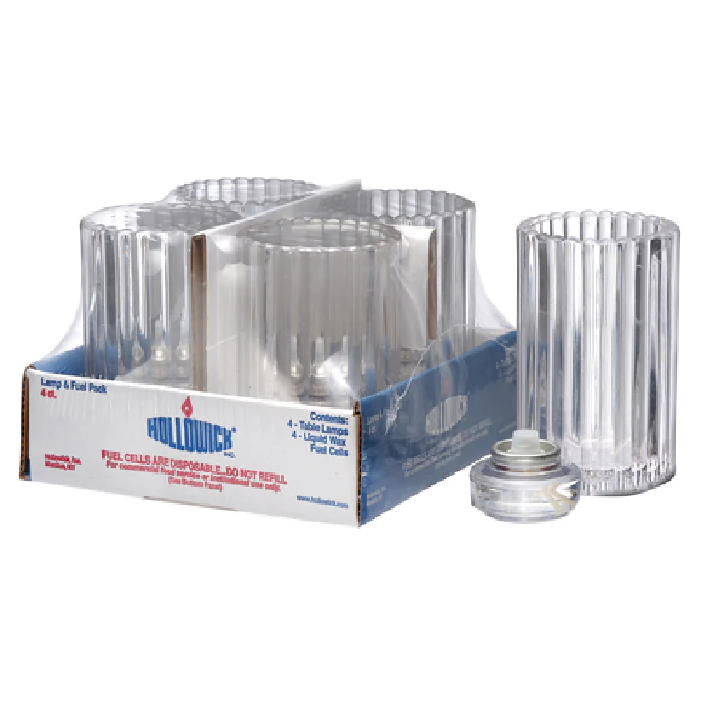 Hollowick 1502C-4 2-7/8 Inch Candle Lamp Glass Vertical with HD12 Fuel Cells