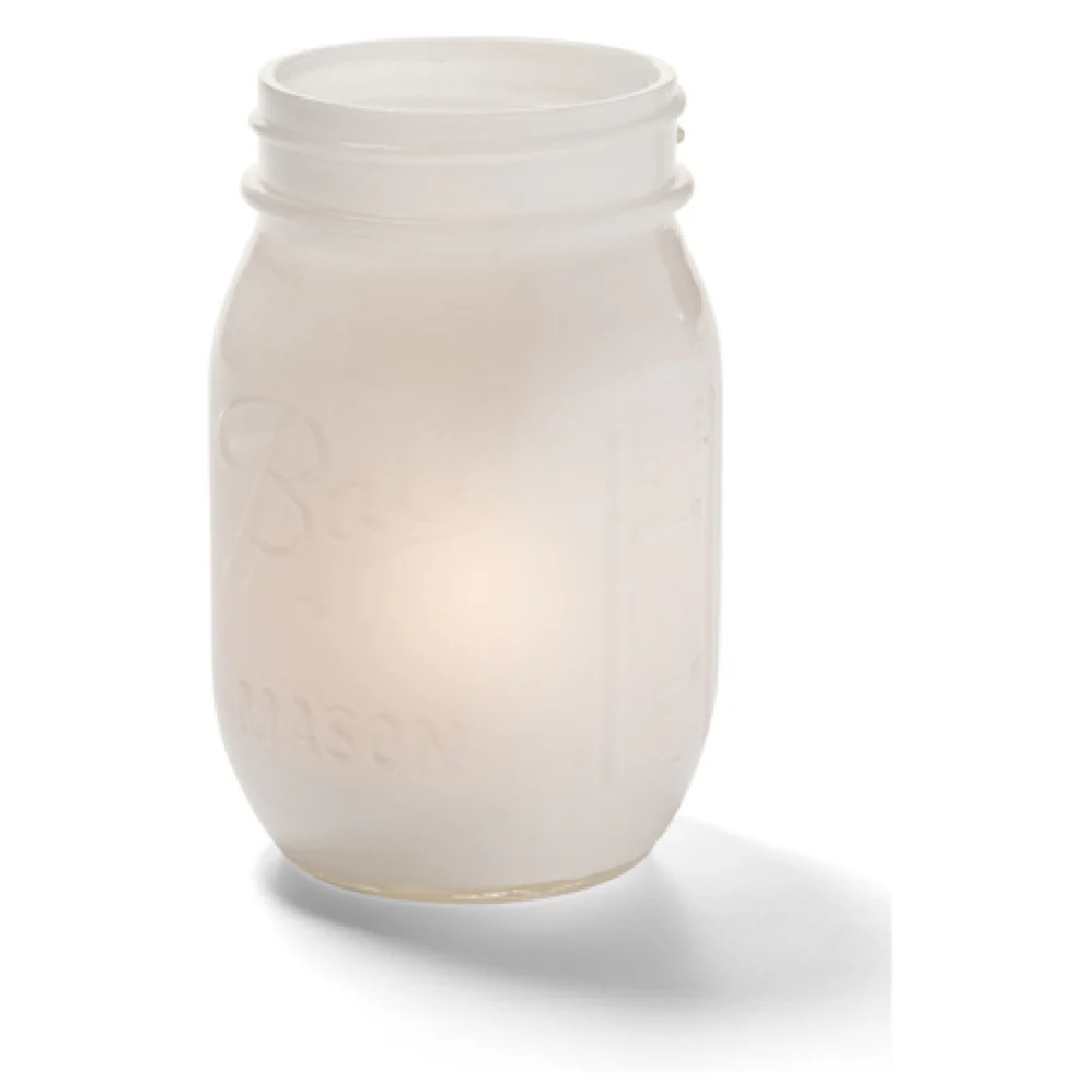 Hollowick 1600SL 3 Inch Glass Canning Jar with Satin Linen Finish Candle Lamp