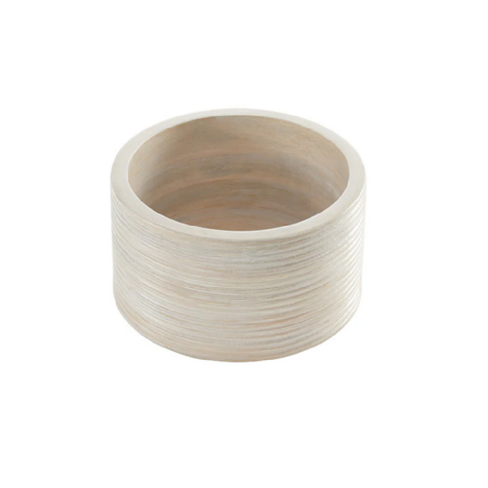 American Metalcraft MWRS9 9 Inch Round Bowl Riser Ribbed Sun-Bleached Wood