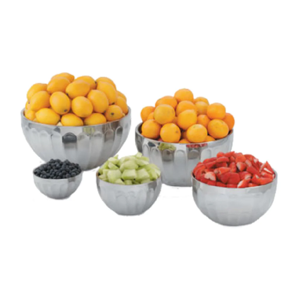 Vollrath 47686 1.7 Quart Double Wall Insulated Serving Bowl Stainless Steel with Satin and Mirror Finish