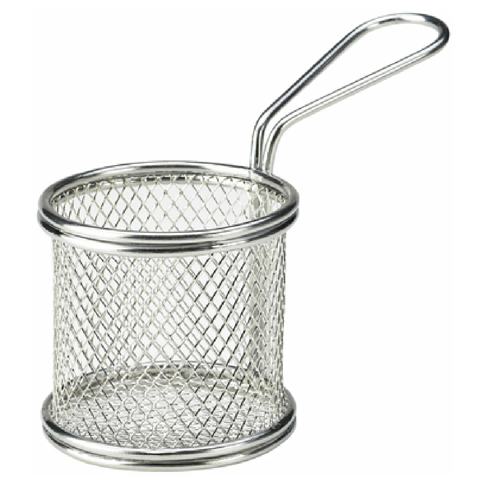 Steelite GWSVBR09 6-3/4 Inch Round Fry Basket Stainless Steel with Handle