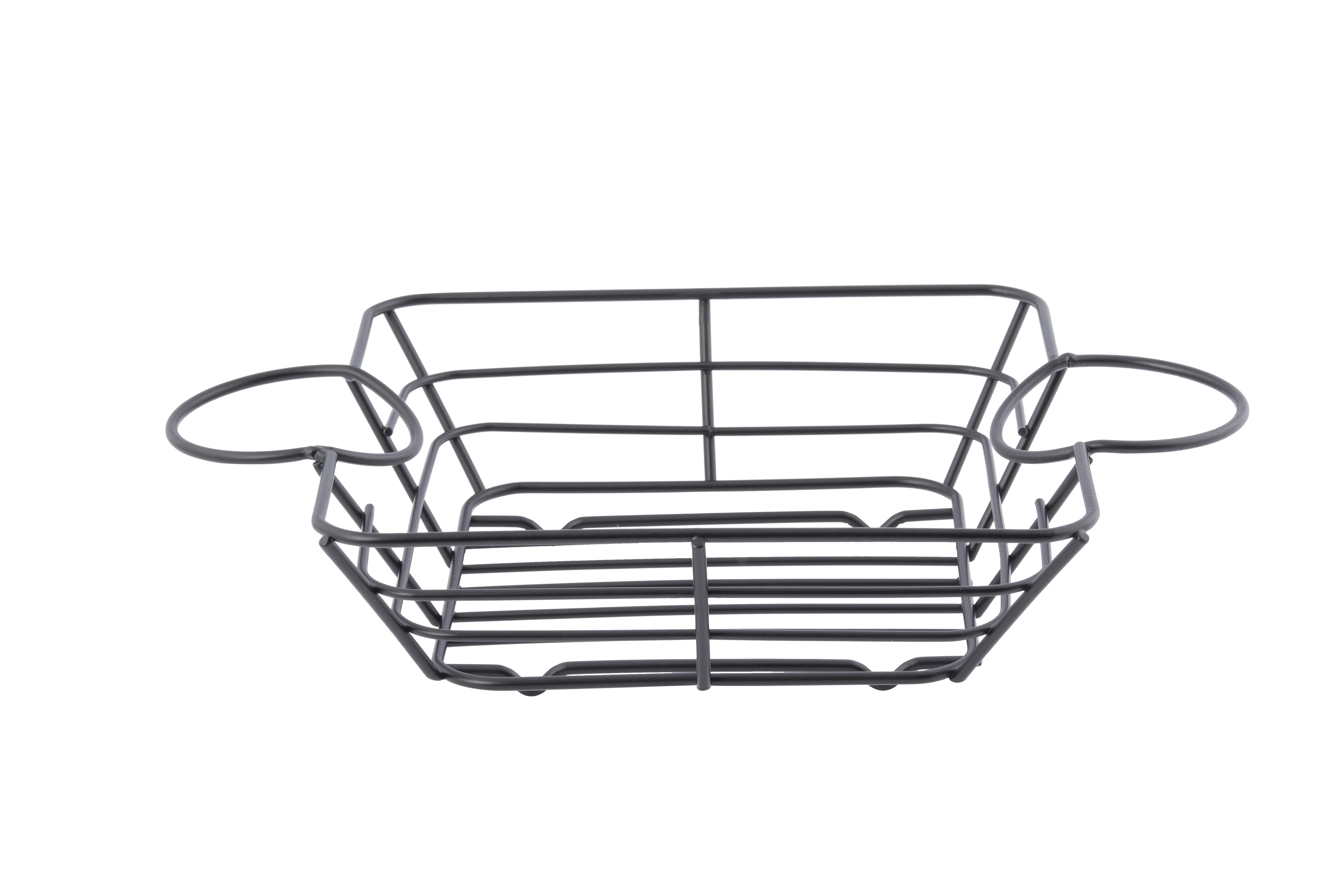 Tablecraft H711172BK 11-1/8 Inch Square Basket with Integrated Ramekin Holders Steel Black Powder-Coated Tablecraft H711172BK 11-1/8 Inch Square Basket with Integrated Ramekin Holders Steel Black Powder-Coated