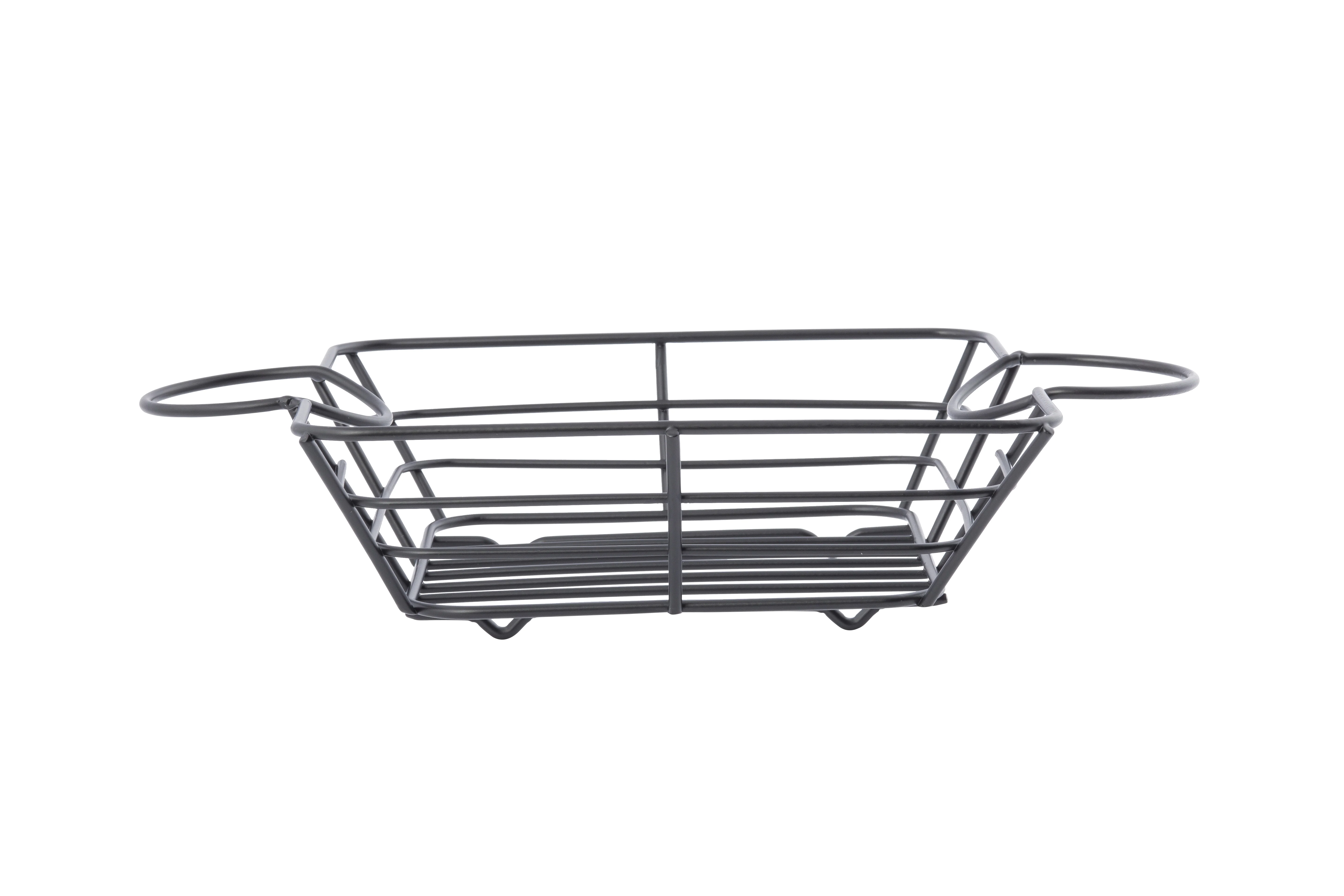 Tablecraft H711172BK 11-1/8 Inch Square Basket with Integrated Ramekin Holders Steel Black Powder-Coated Tablecraft H711172BK 11-1/8 Inch Square Basket with Integrated Ramekin Holders Steel Black Powder-Coated