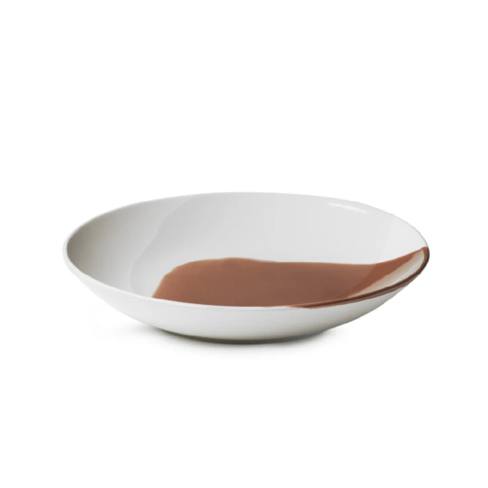 Revol 660911 10-5/8 Inch Diameter Coupe Plate Porcelain Cognac Alabaster White Revol 660911 10-5/8 Inch Diameter Coupe Plate Porcelain Cognac Alabaster White