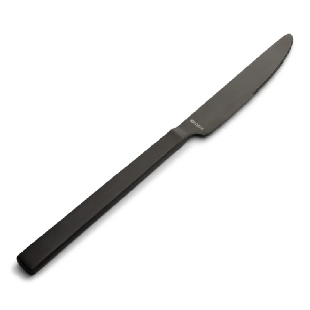 Bon Chef S3811BM 9.13 Inch Solid Handle Dinner Knife 13/0 Stainless Steel Black Matte