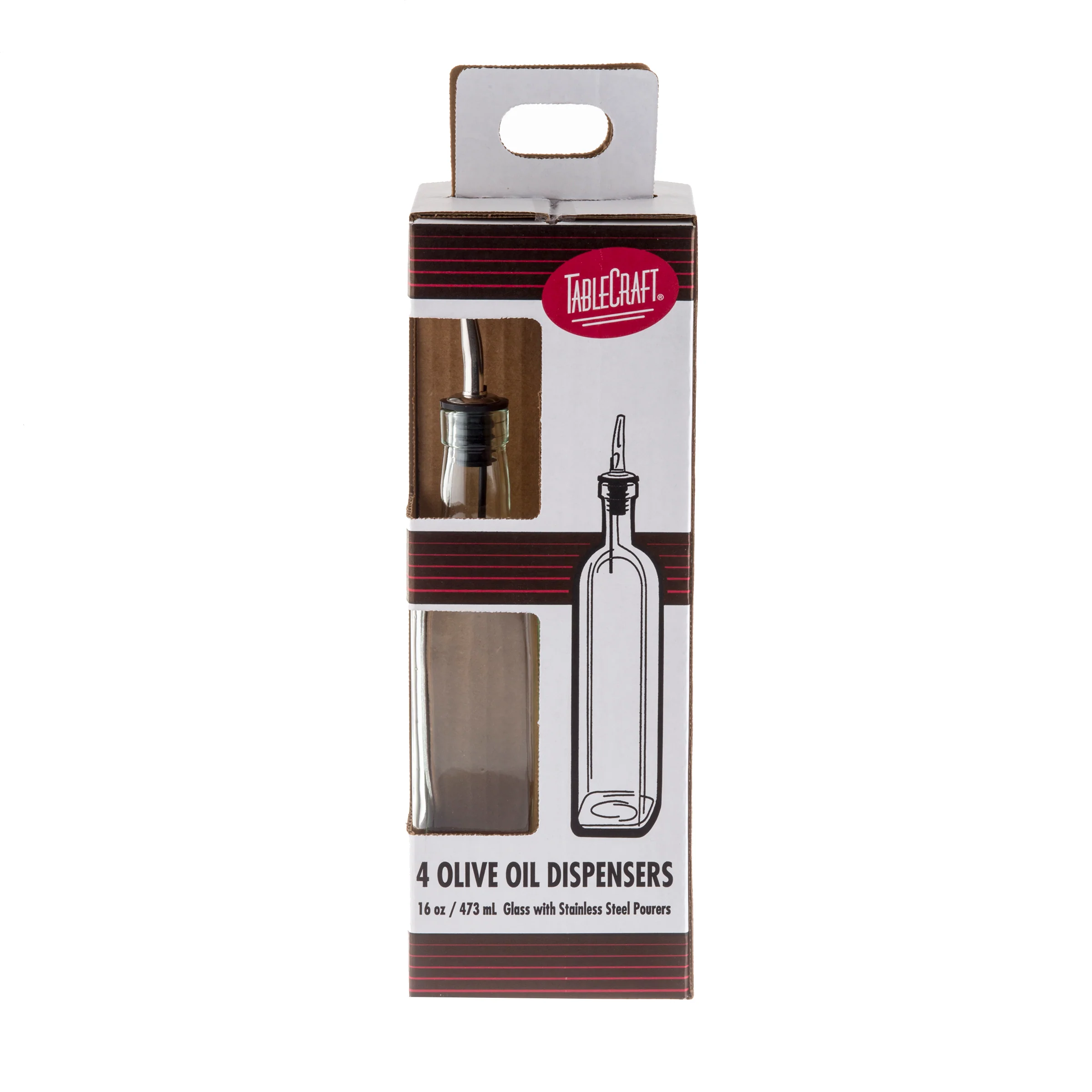Tablecraft H916-4 16 Oz Oil and Vinegar Bottle with Stainless Steel Pourer Tablecraft H916-4 16 Oz Oil and Vinegar Bottle with Stainless Steel Pourer
