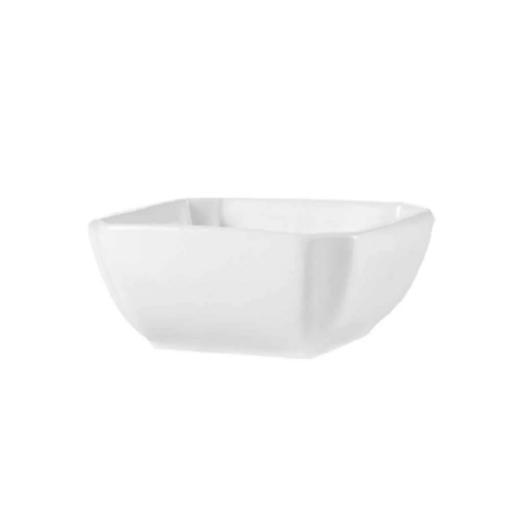 CAC China KSE-B105 16 Oz Super White Square Bowl Porcelain 5 Inch