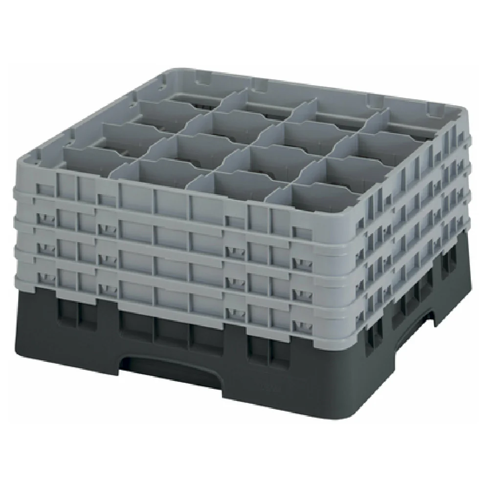Cambro 16S900110 19-3/4 Inch Full Size Glass Rack with 4 Gray Extenders