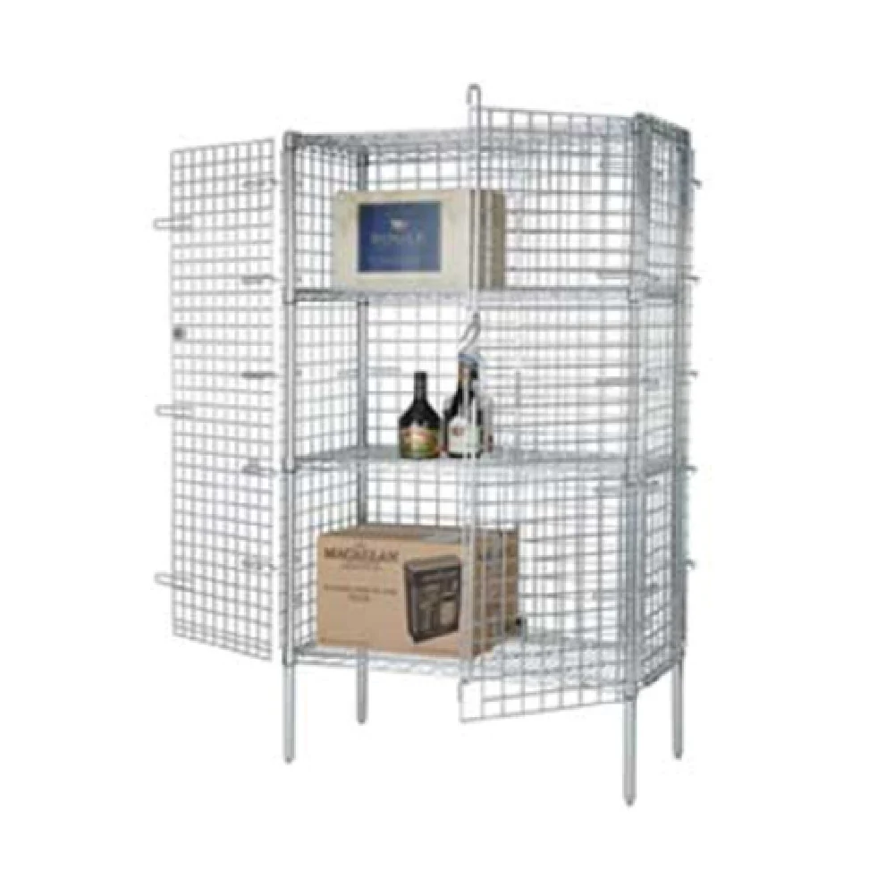 FSEC186063 18 Inch Focus Foodservice Security Cage Kit with Steel Panels and Chrome Finish