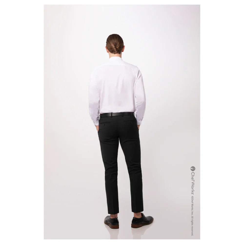 Chef Works SFB01WHTXL XL Men's Dress Shirt Long Sleeve White Banded Collar Chef Works SFB01WHTXL XL Men's Dress Shirt Long Sleeve White Banded Collar