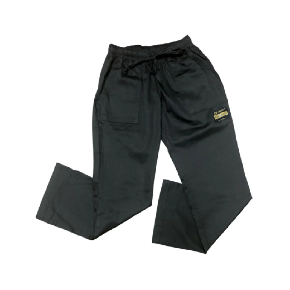 Thunder Group CP108BKL Large Women's Chef Pants Black 65/35 Polycotton Thunder Group CP108BKL Large Women's Chef Pants Black 65/35 Polycotton