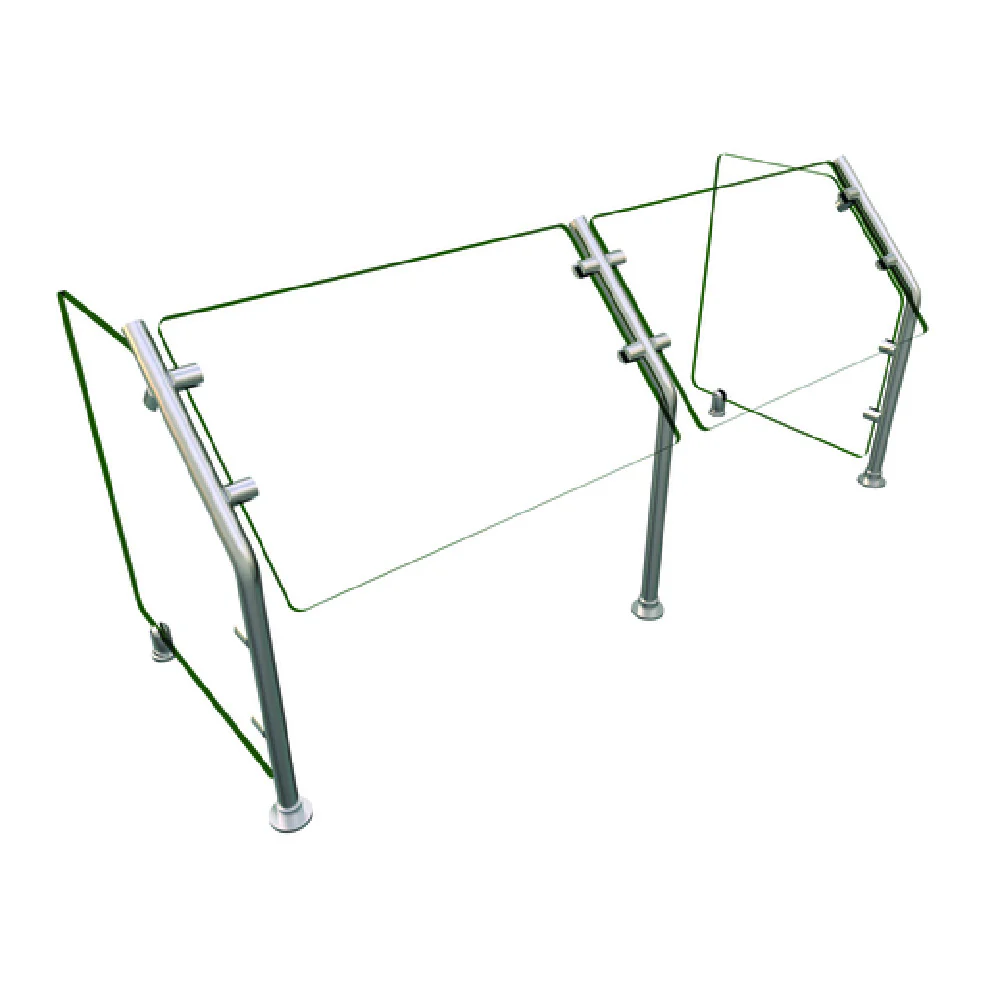 Hatco ES31-48 48 Inch Sneeze Guard Self Service Heat Tempered Glass with Stainless Steel Posts