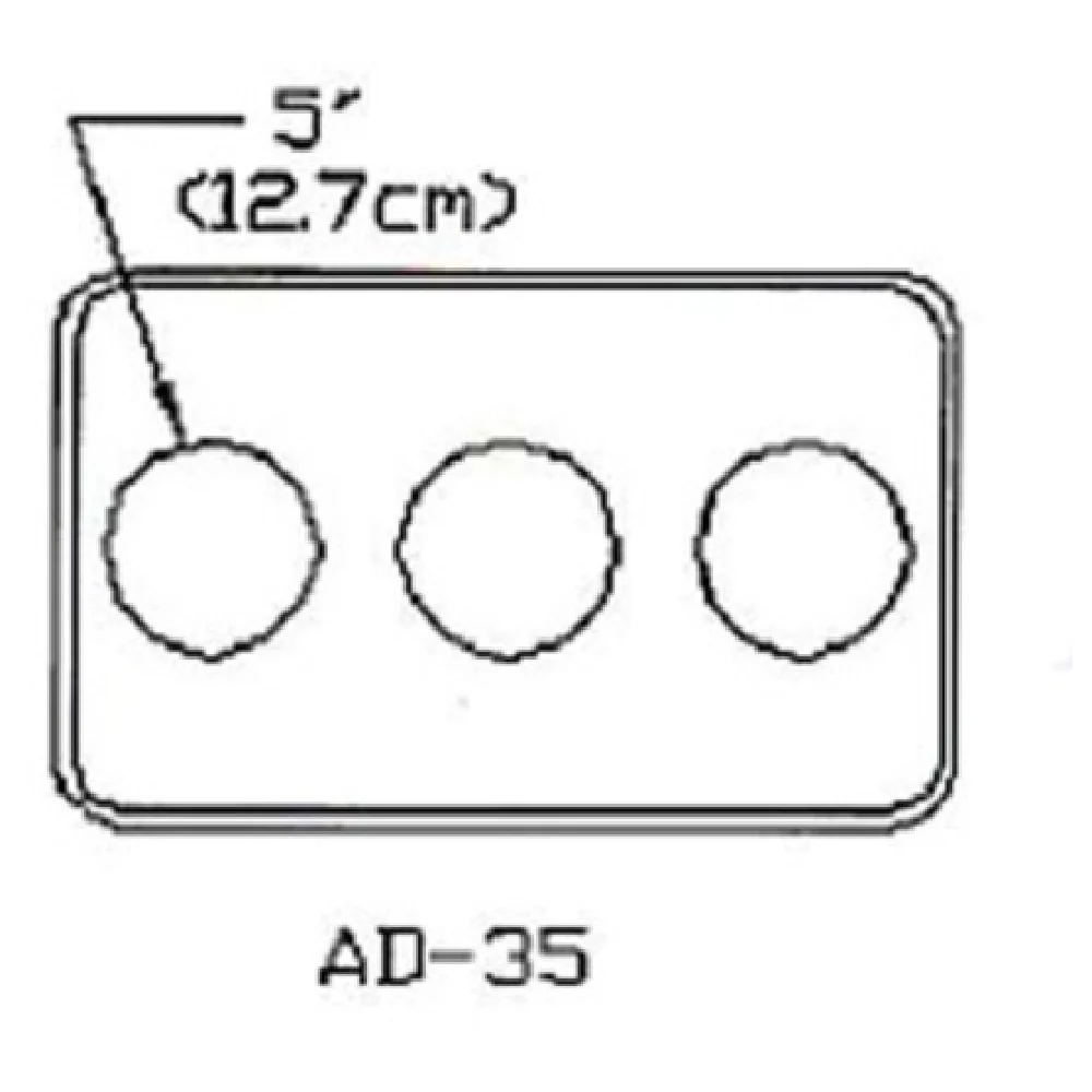 Atlas Metal AD-35 21 Inch Adapter Plate with 3 Inset Holes Stainless Steel Atlas Metal AD-35 21 Inch Adapter Plate with 3 Inset Holes Stainless Steel