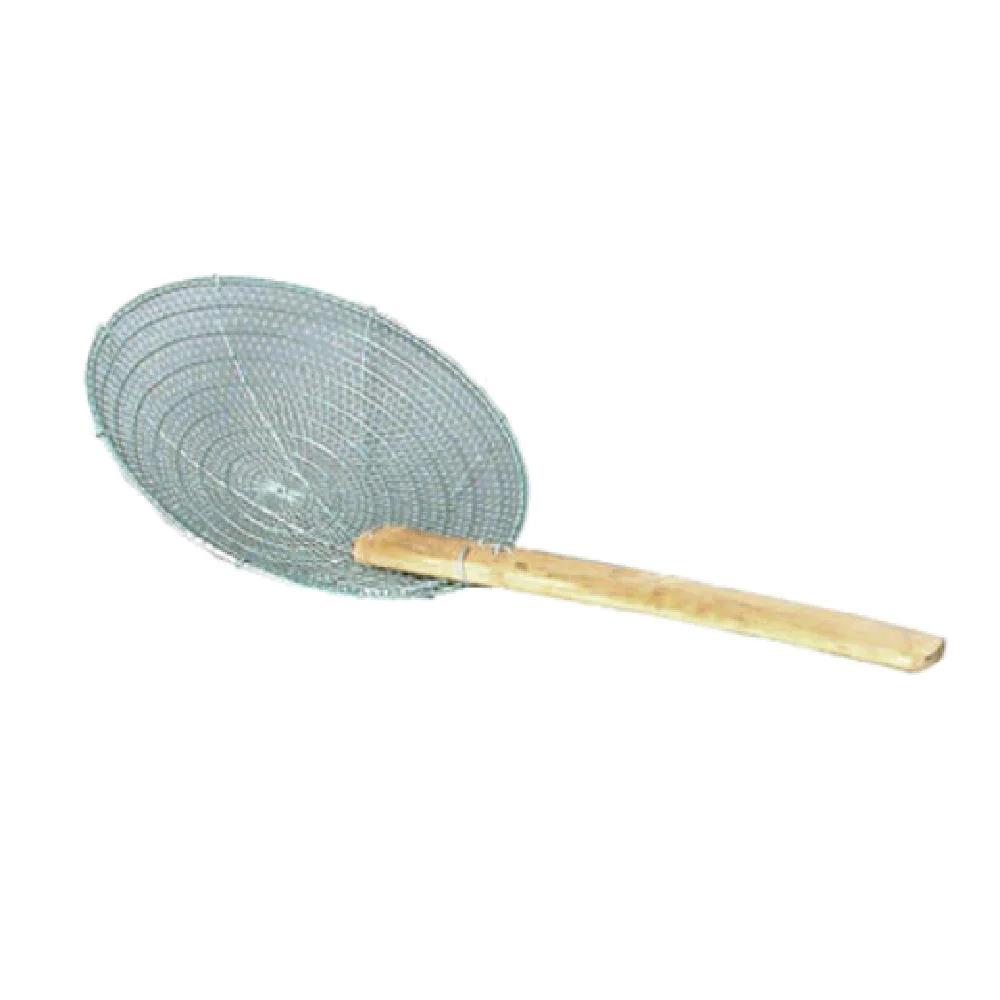 Town 42618 8 Inch Skimmer Round Coarse Mesh Galvanized Bamboo Handle