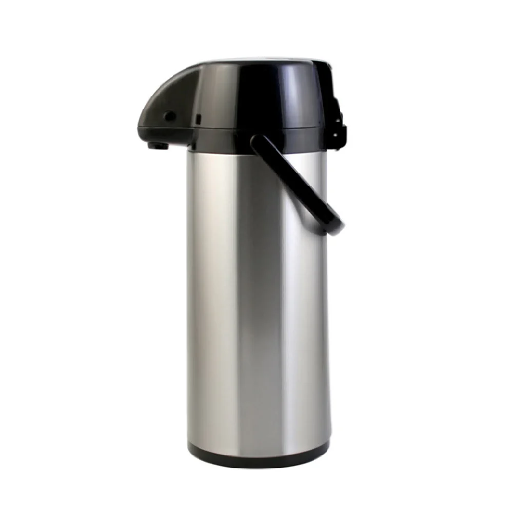 CAC China APGL-25LT 2.5 Liter Lever Airpot Glass Lined Stainless Steel Black Lid CAC China APGL-25LT 2.5 Liter Lever Airpot Glass Lined Stainless Steel Black Lid