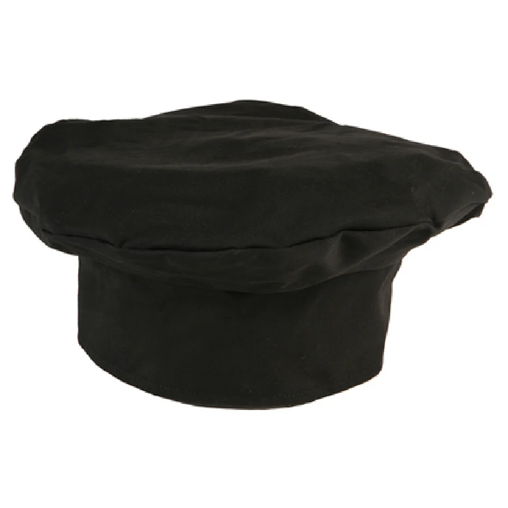 Mercer Culinary M60110BK Adjustable Velcro Closure Chef's Hat Black Poly Cotton