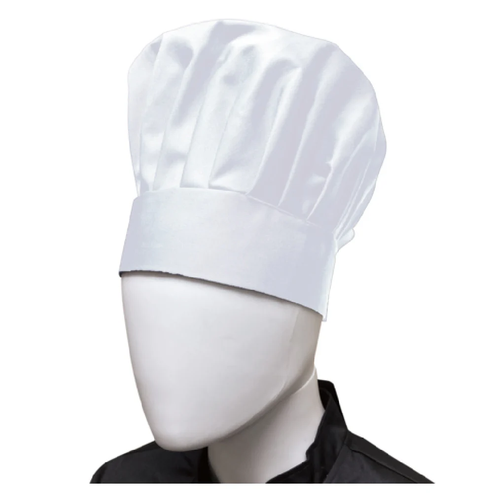 Thunder Group CH013WH Chef's Hat White Adjustable Velcro Closure 65/35 Poly Cotton
