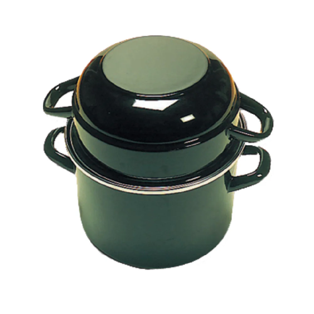 Matfer 070973 2-1/2 Qt Mussel Pot with Lid Enameled Steel Made in France