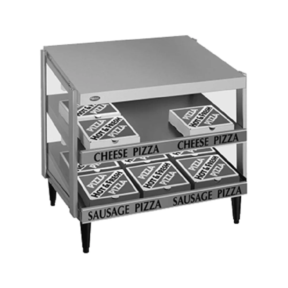 Hatco GRPWS-2418D 24 Inch Double Slant Shelf Electric Pizza Warmer Countertop Aluminum and Stainless Steel with Incandescent Lighting Hatco GRPWS-2418D 24 Inch Double Slant Shelf Electric Pizza Warmer Countertop Aluminum and Stainless Steel with Incandescent Lighting