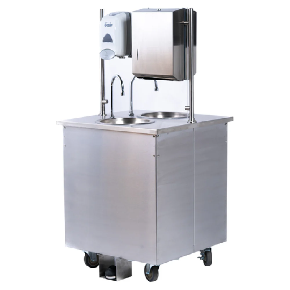 Vollrath SS-2-2802SK 28 Inch Hand Washing Station Mobile Stainless Steel and Foot Pump