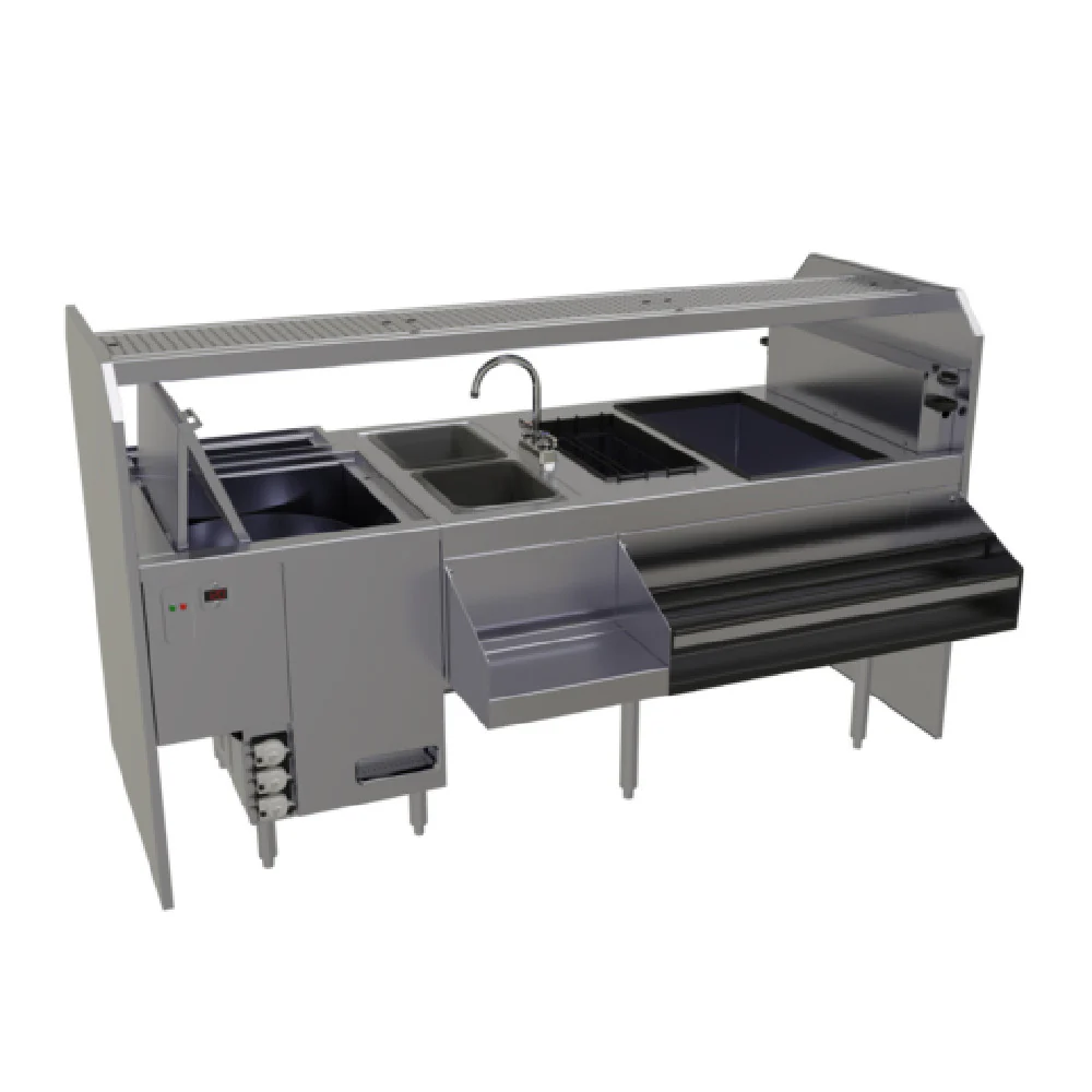 Glastender PSC-78L 78 Inch Complete Style Pass-Thru Cocktail Station with Glasswasher Glastender PSC-78L 78 Inch Complete Style Pass-Thru Cocktail Station with Glasswasher