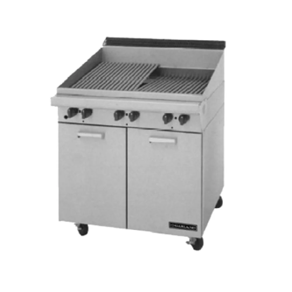 Garland M17B_LP 17 Inch Gas Range with Charbroiler Cast Iron Dual Sided Grates 45000 BTU Garland M17B_LP 17 Inch Gas Range with Charbroiler Cast Iron Dual Sided Grates 45000 BTU