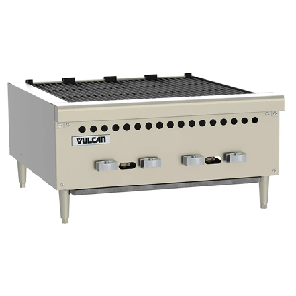Vulcan VCRB36_LP 36 Inch Charbroiler Gas Countertop with 6 Burners 87000 BTU Vulcan VCRB36_LP 36 Inch Charbroiler Gas Countertop with 6 Burners 87000 BTU
