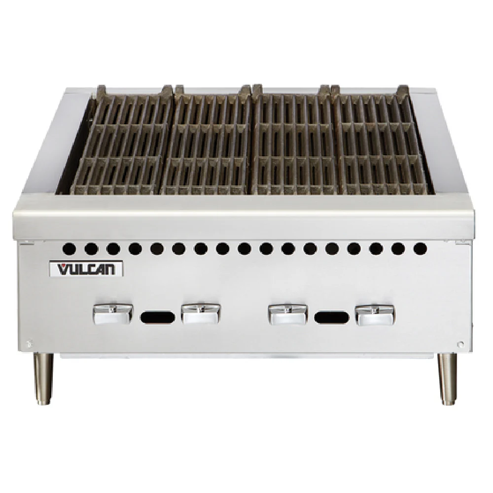 Vulcan VCRB36_LP 36 Inch Charbroiler Gas Countertop with 6 Burners 87000 BTU Vulcan VCRB36_LP 36 Inch Charbroiler Gas Countertop with 6 Burners 87000 BTU