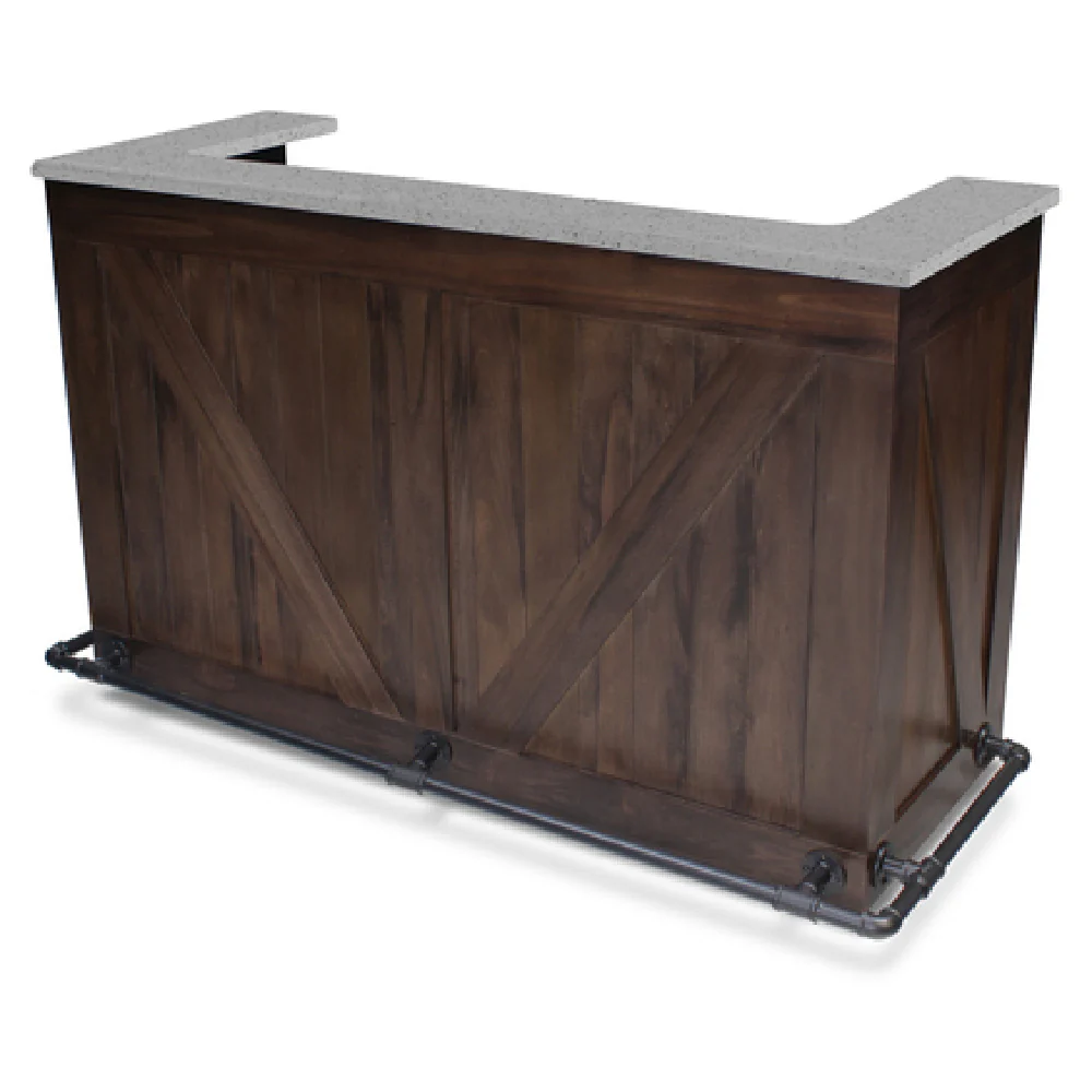 Forbes Industries 5785-6 79 Inch Rustica Mobile Bar Hardwood Stainless Steel with Speed Rails Forbes Industries 5785-6 79 Inch Rustica Mobile Bar Hardwood Stainless Steel with Speed Rails