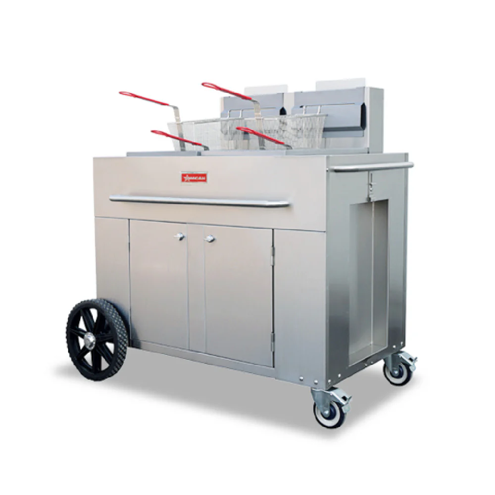 Omcan 47355 53 Inch Double Tank Gas Outdoor Portable Deep Fryer 93000 BTU Omcan 47355 53 Inch Double Tank Gas Outdoor Portable Deep Fryer 93000 BTU