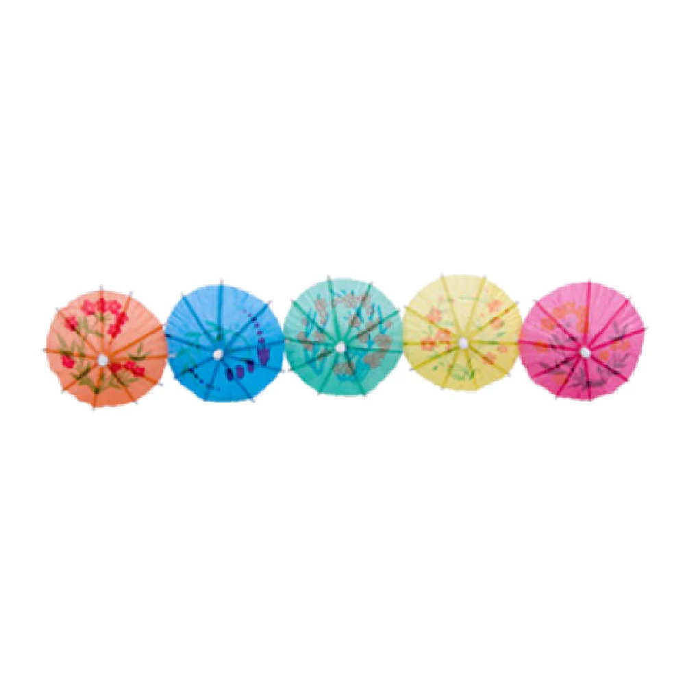 Town 51801 4 Inch Paper Cocktail Parasol Assorted Colors 144 Pieces