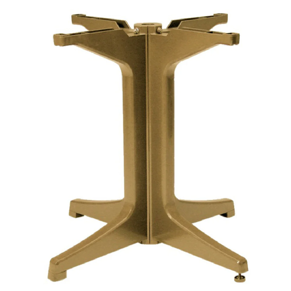 Grosfillex US624208 32 Inch Alpha Pedestal Base Large for Tables Plastic Resin Teakwood