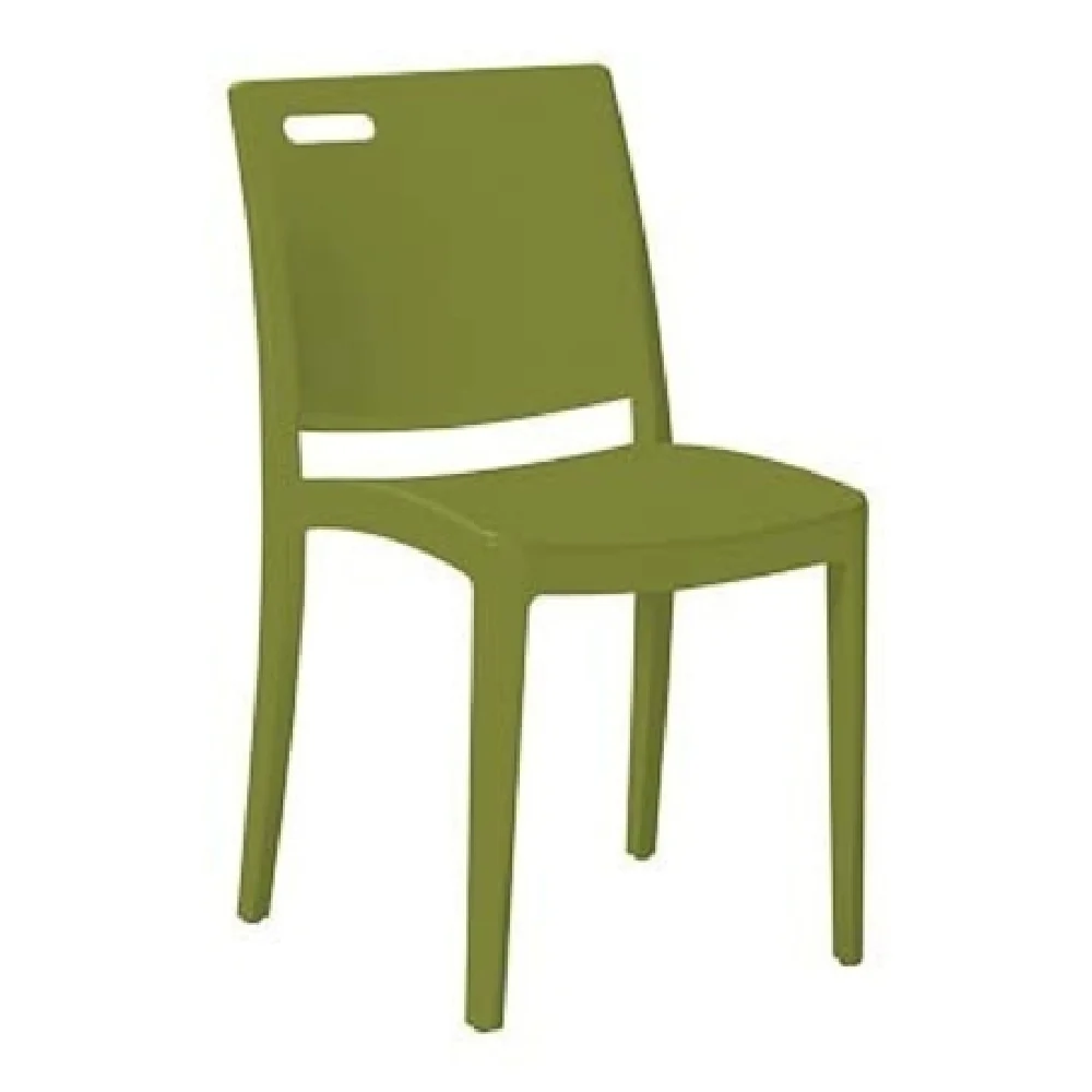 Grosfillex US563282 Outdoor Chair Resin Back Hole Cutout Cactus Green