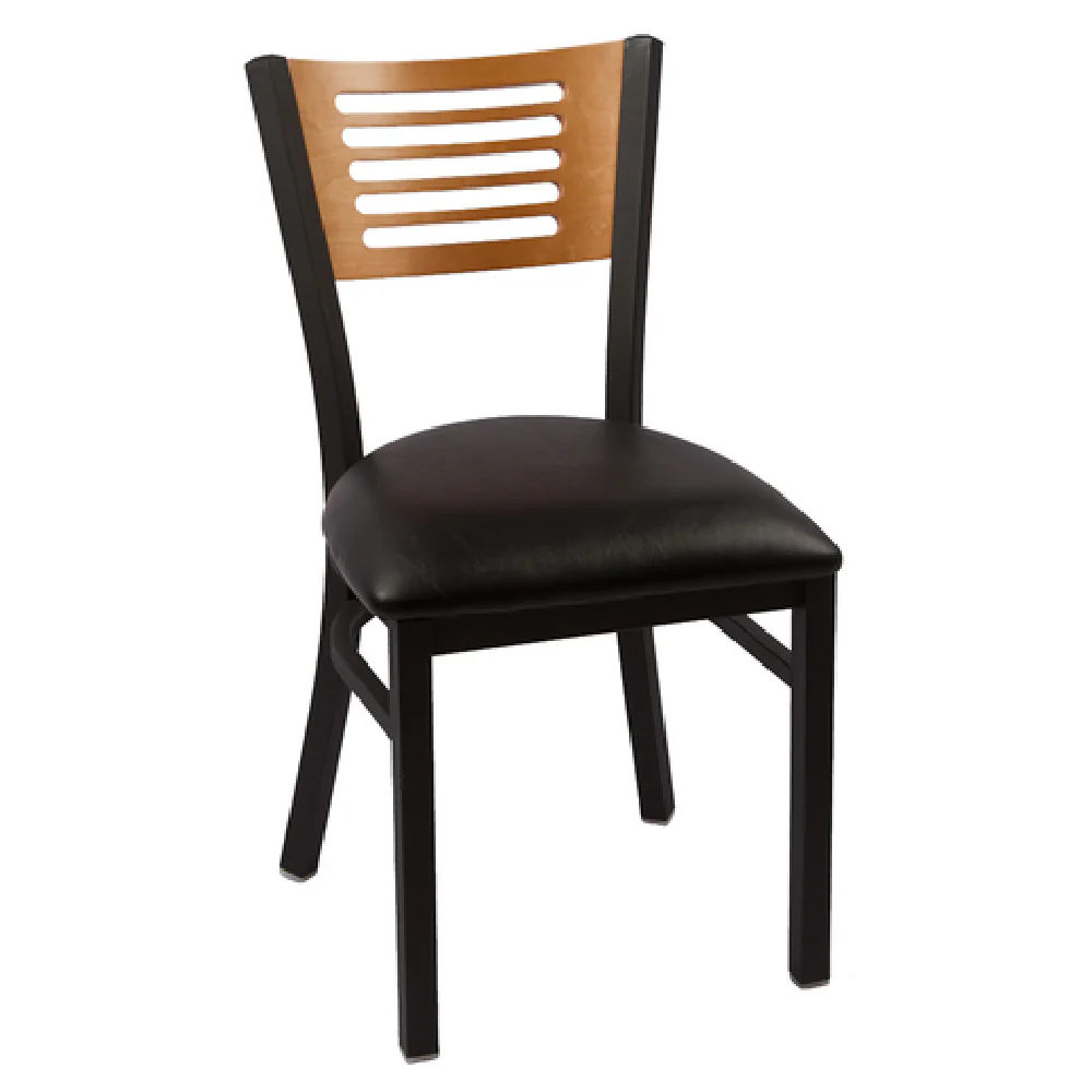 JMC Furniture JONES RIVER CLEAR COAT CHAIR VINYL 18 Inch Indoor Side Chair with Slotted Wood Back JMC Furniture JONES RIVER CLEAR COAT CHAIR VINYL 18 Inch Indoor Side Chair with Slotted Wood Back