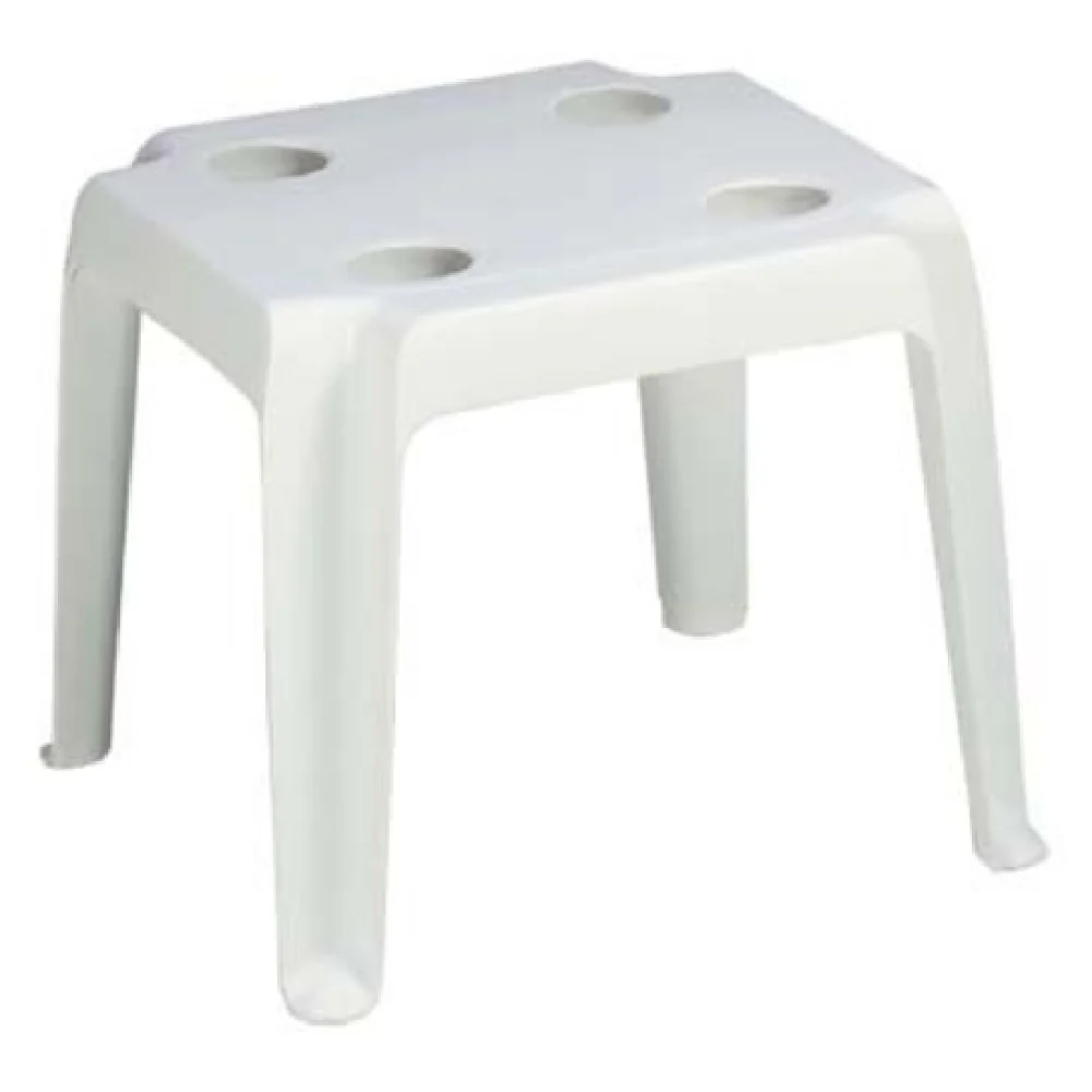 Grosfillex 99018004 18 Inch Table Outdoor with Cupholders Resin White Grosfillex 99018004 18 Inch Table Outdoor with Cupholders Resin White