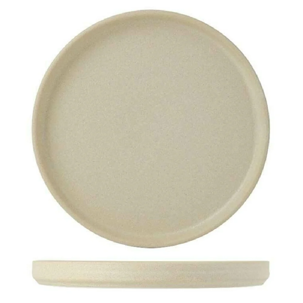 Tuxton VYAS064 6-1/2 Inch Diameter Round Plate Vitrified Lead-Free Porcelain Matte Beige Tuxton VYAS064 6-1/2 Inch Diameter Round Plate Vitrified Lead-Free Porcelain Matte Beige