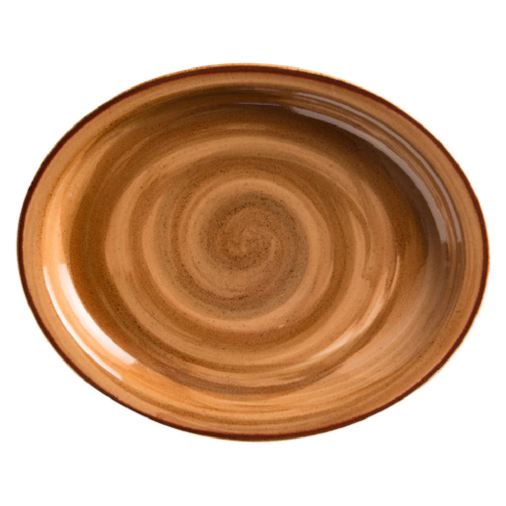 GET Enterprises PP1606807712 11-3/4 Inch Oval Platter Rolled Edge Porcelain