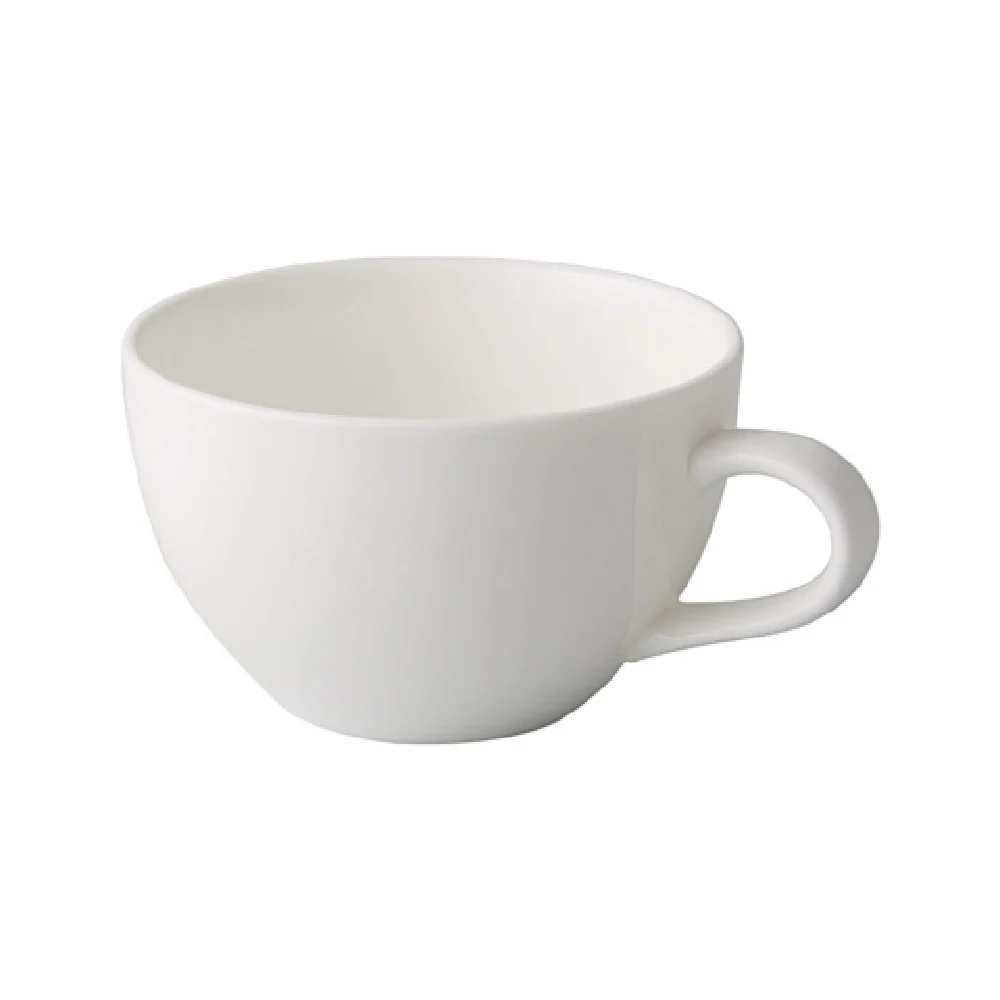 CAC China GDC-37 7-1/2 Oz Cup Round Short Glazed Foot Porcelain Bone White