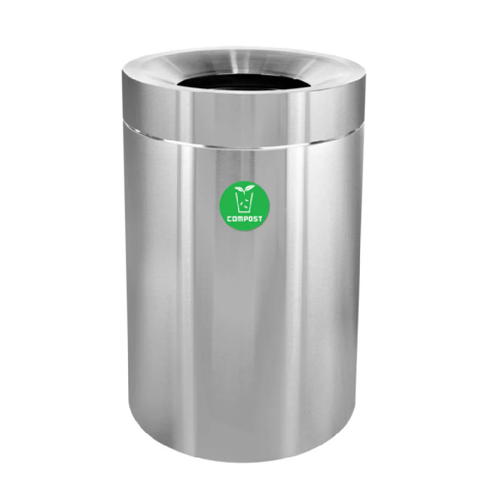 Alpine Industries ALP475-50-CO 24 Inch Compost Can 50 Gallon Stainless Steel