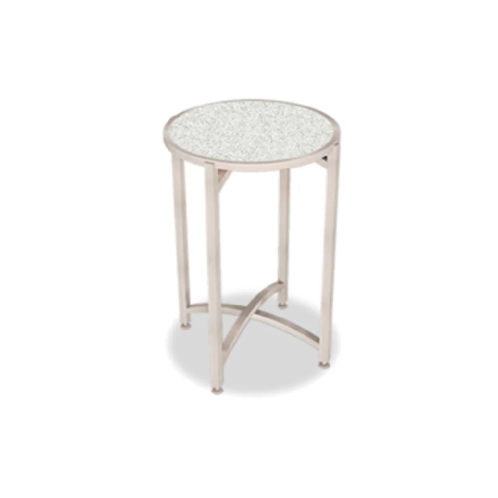 Forbes Industries 7025T-24 24 Inch Diameter Round Folding Table Stainless Steel Collapsible Brushed Finish