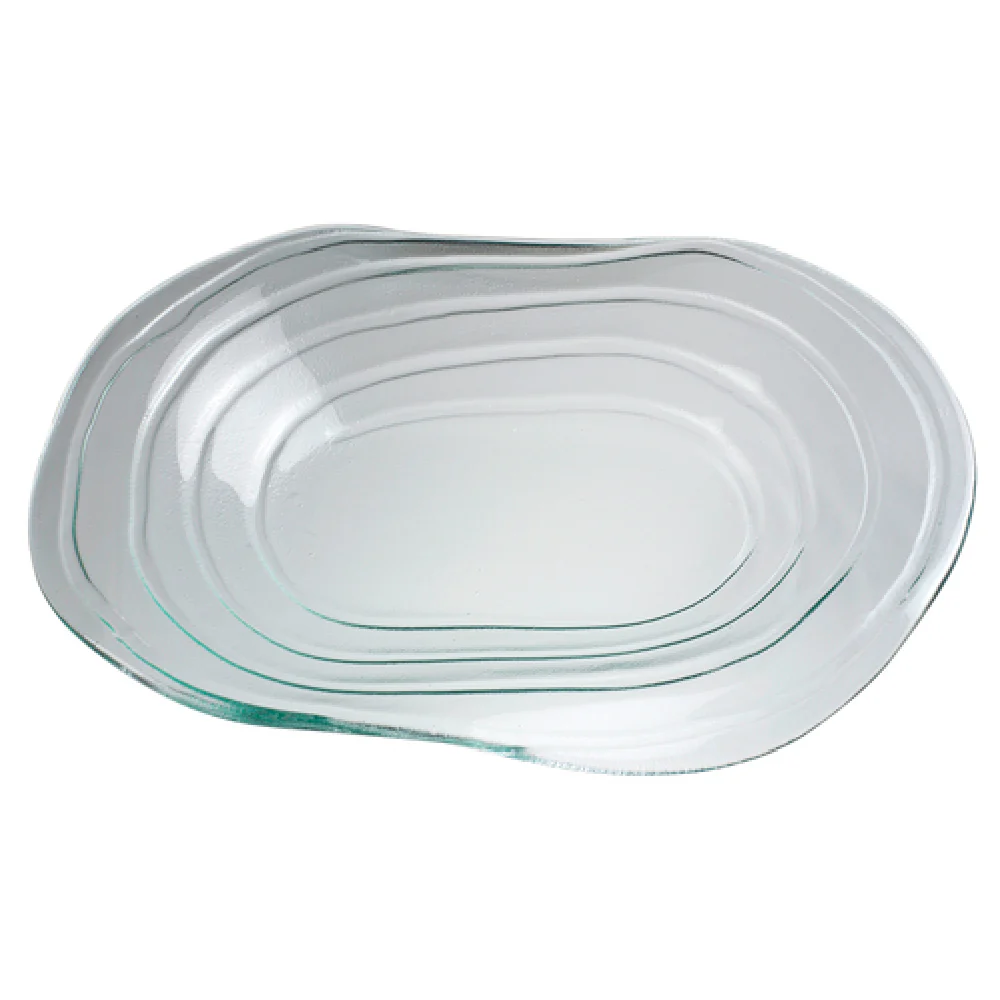 Steelite 6506G334 10 Inch Glass Oval Platter Ripple 13.5 Inch - Platter